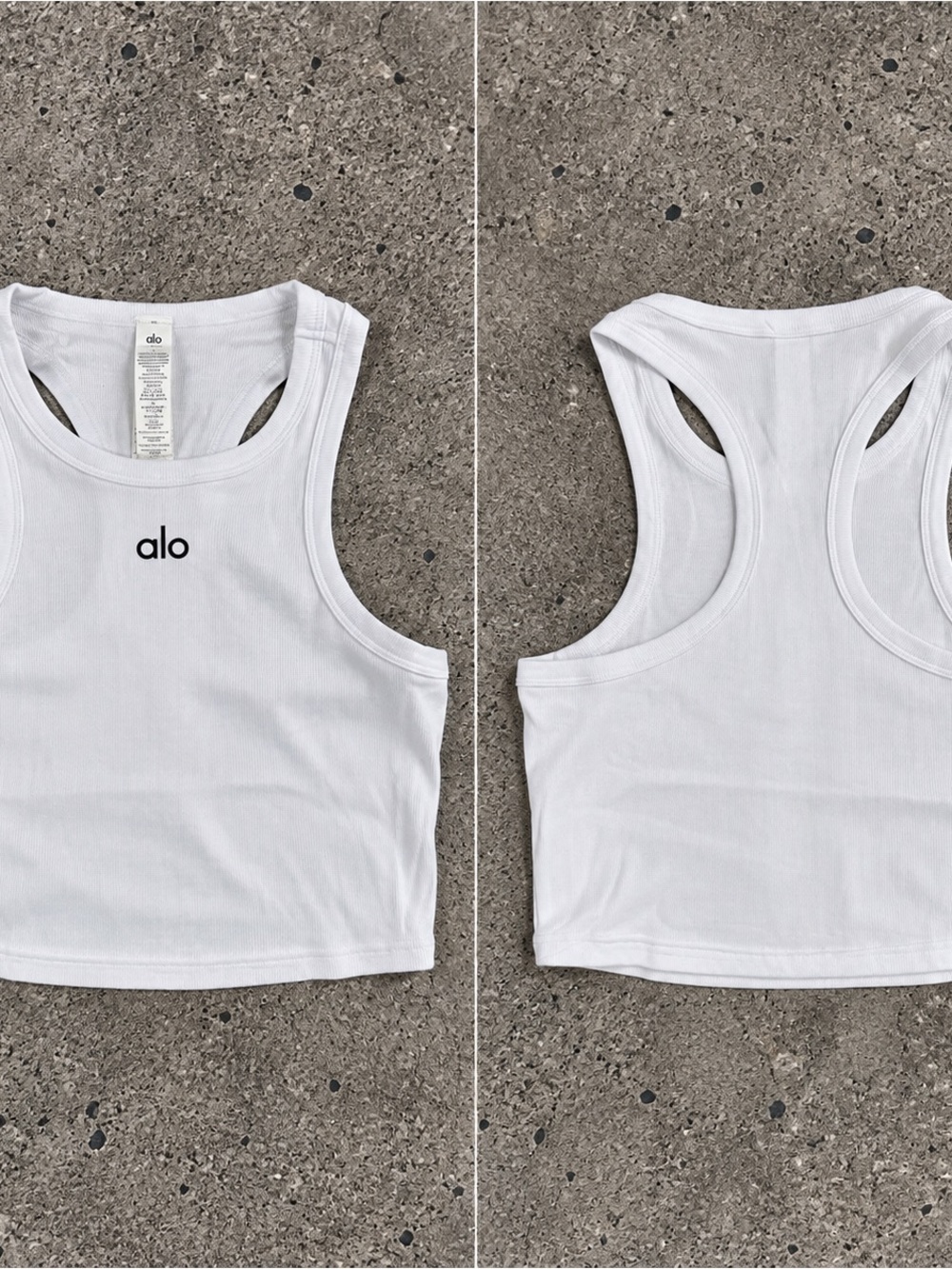 ALO Yoga White Aspire Tank Top
